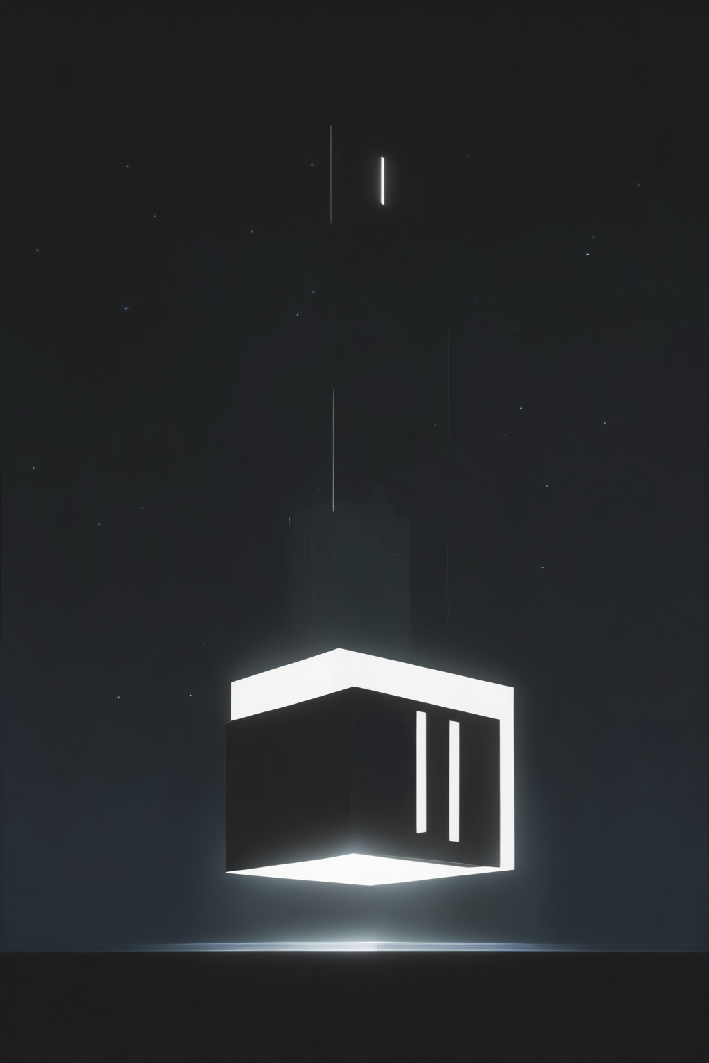 00340-2851723502-_lora_Levitating Cube_1_Levitating Cube - a light shines on a building in the dark.png